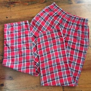 Flannel Plaid 100% Cotton Pajama Bottoms Pants